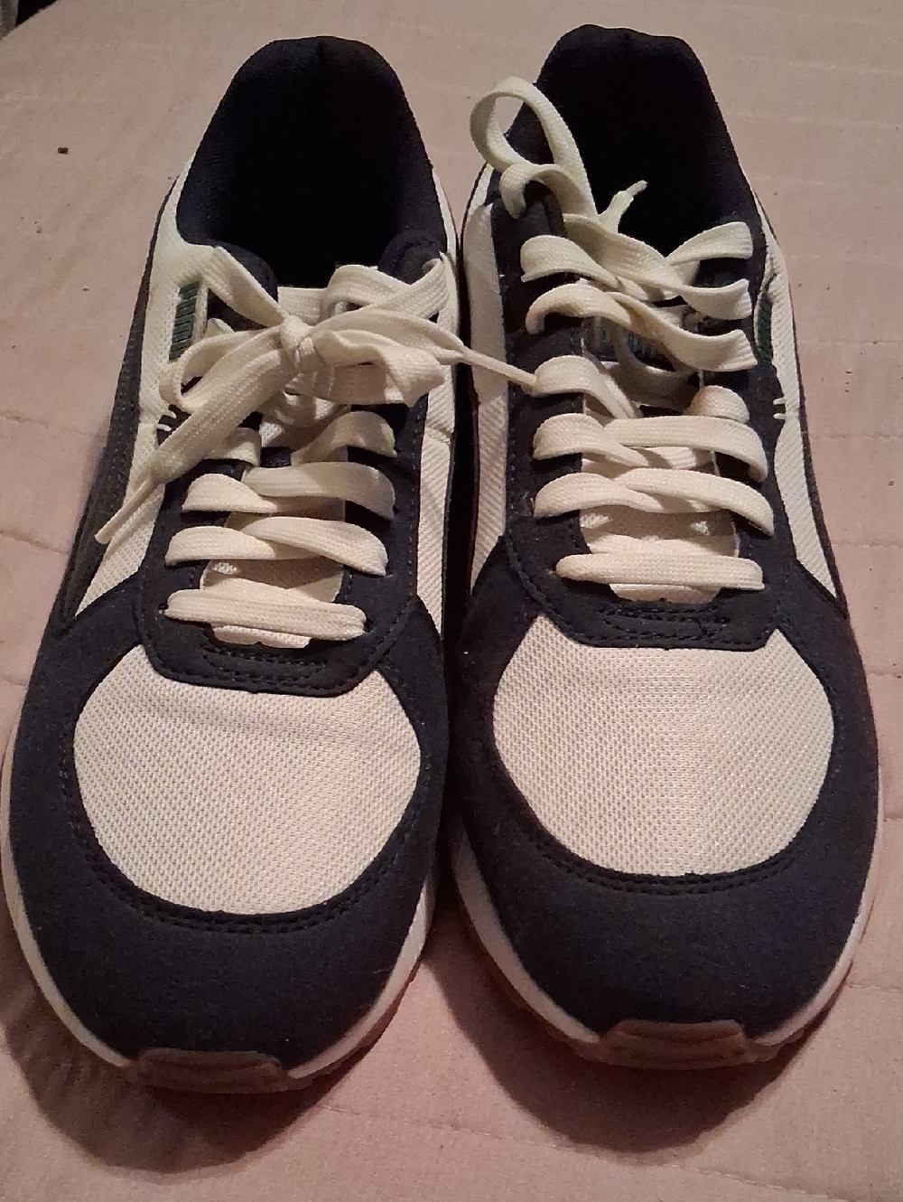Puma Womans Navy and Cream Retro Runner Sneakers